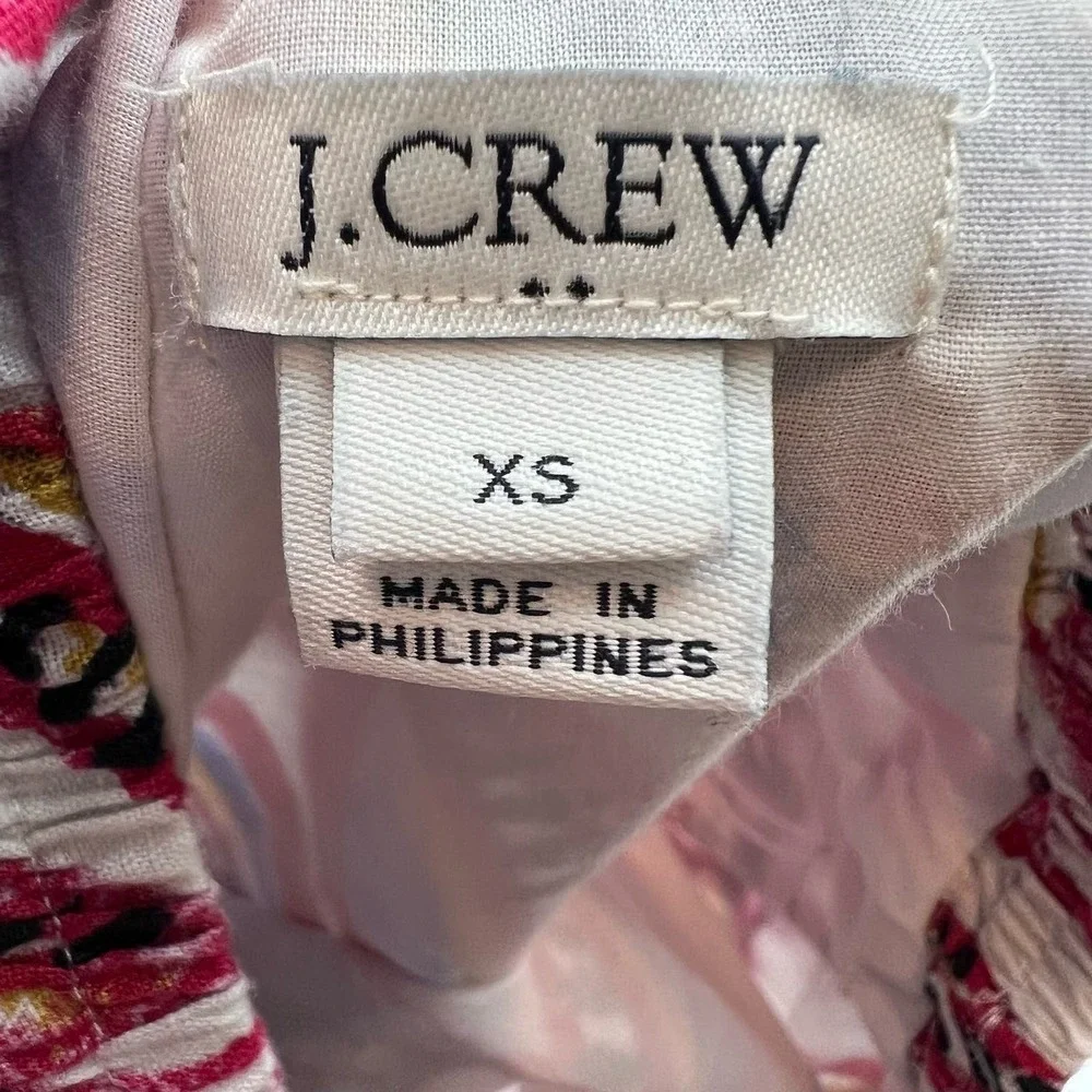 J Crew tropical leaf Floral One Shoulder Dress Ruffle Sleeveless J0954 hawaii XS